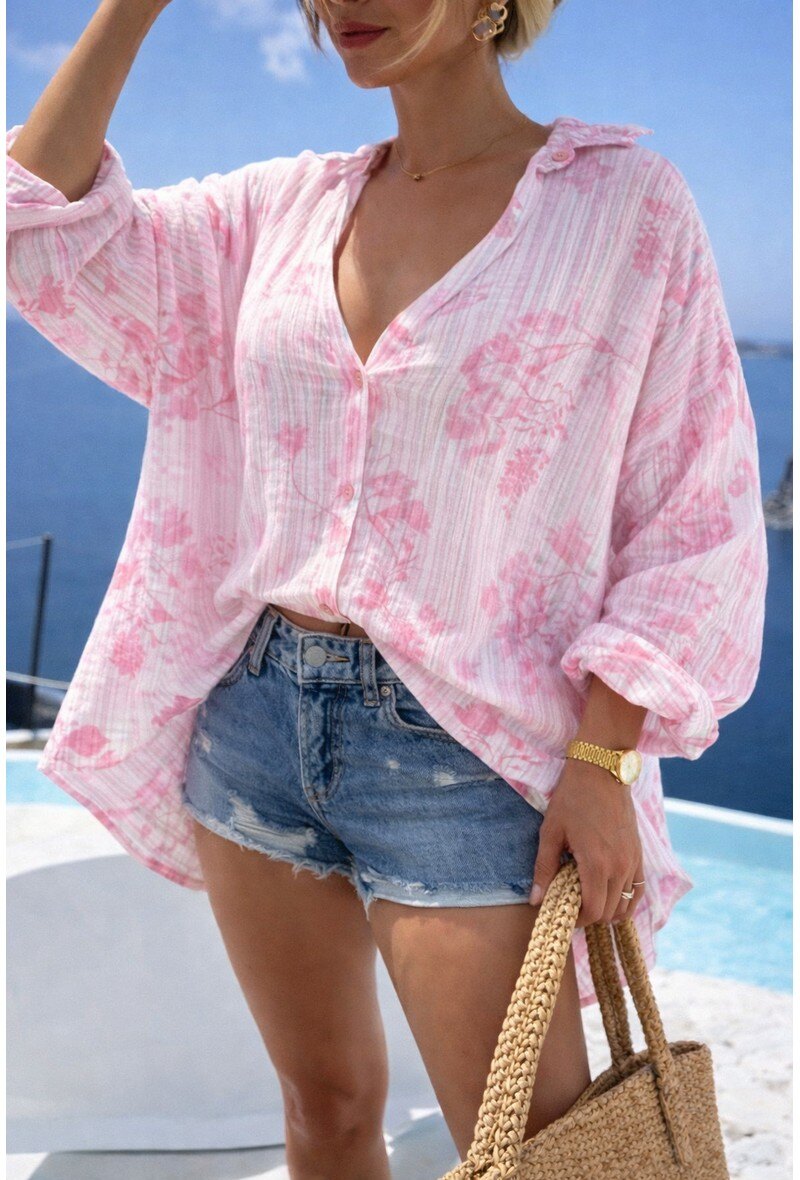 Musselin Bluse „Tiger Lily“ pink