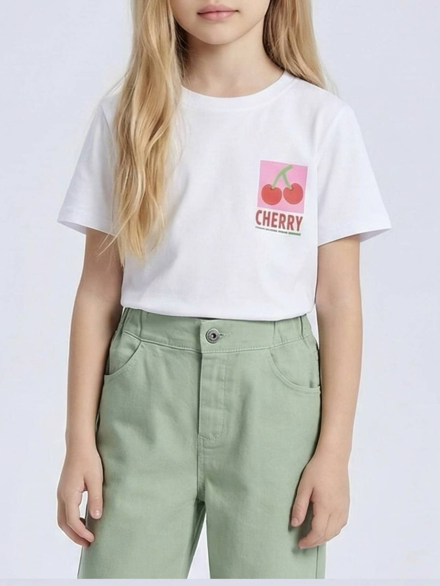 Baumwoll-T-Shirt Mädchen „Cherry“