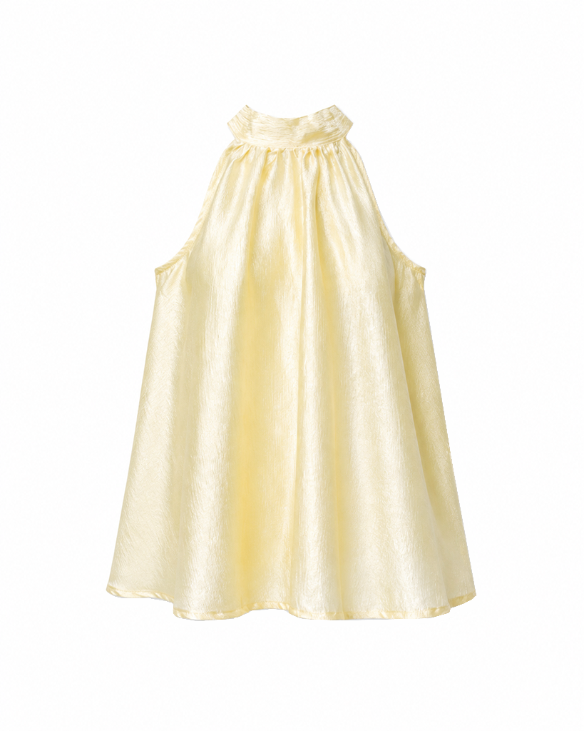 Neckholder Bluse gelb
