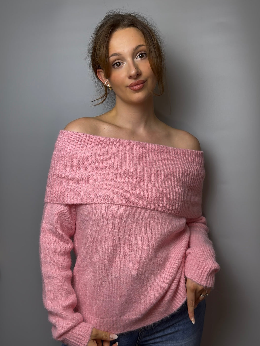 Off Shoulder Pullover versch. Farben