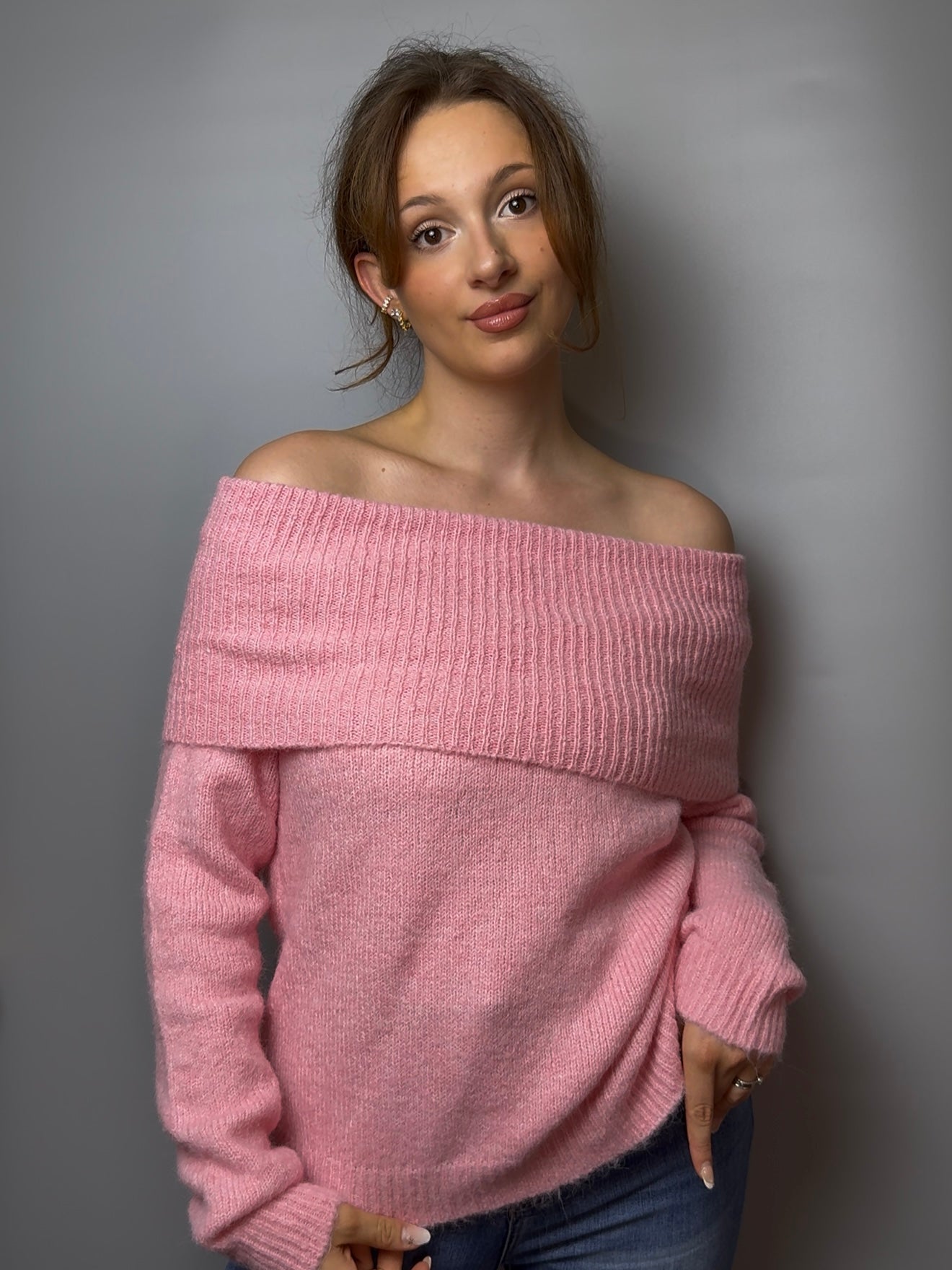 Off Shoulder Pullover versch. Farben
