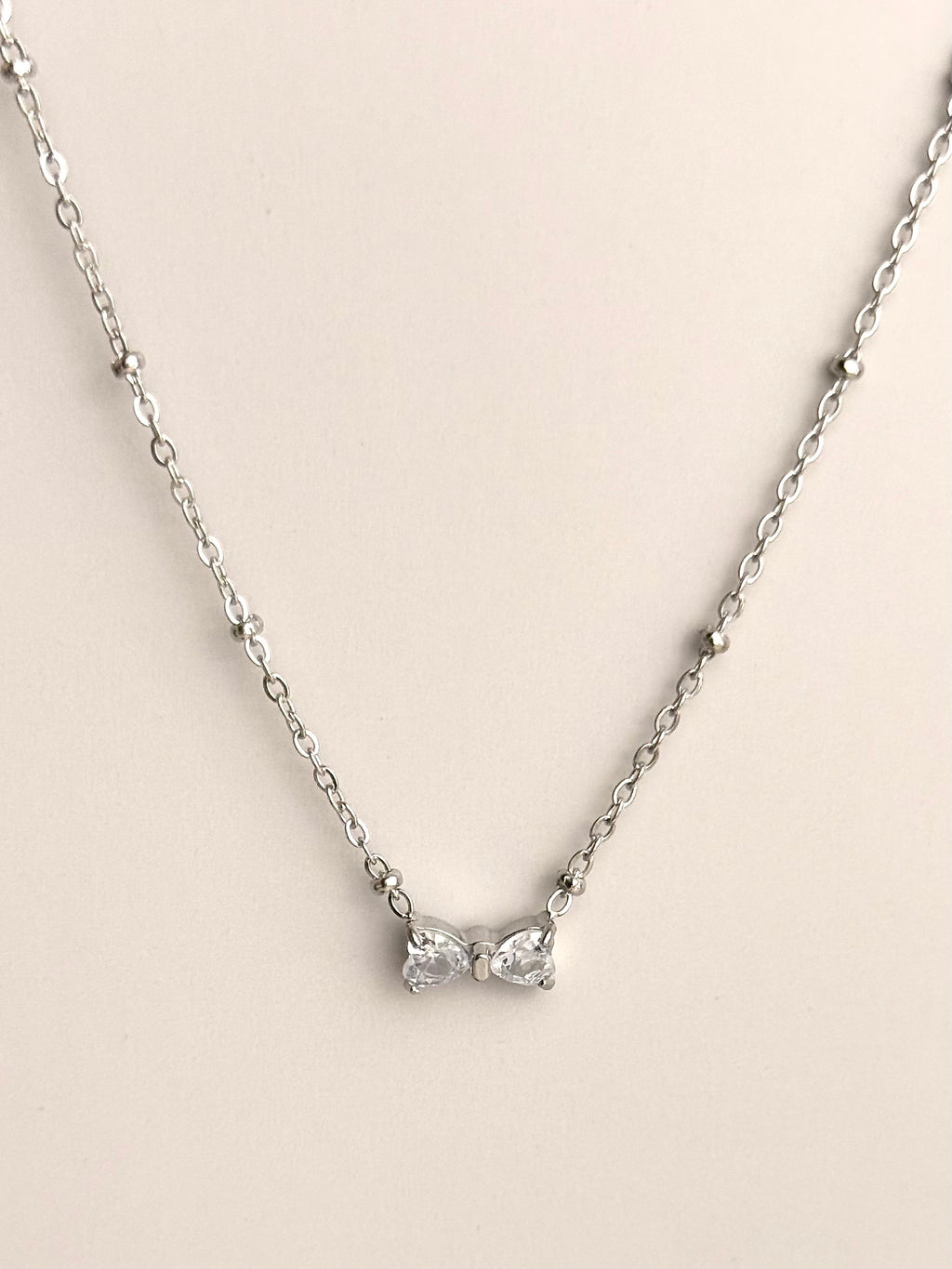 Hi-Life Pave Heart Ribbon Kette 14K vergoldet