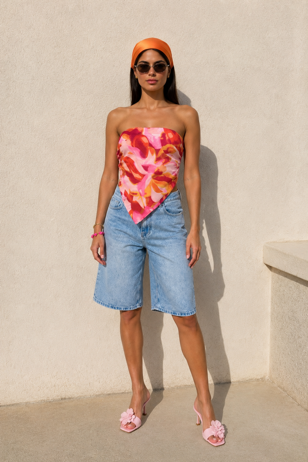 High waist Bermuda shorts