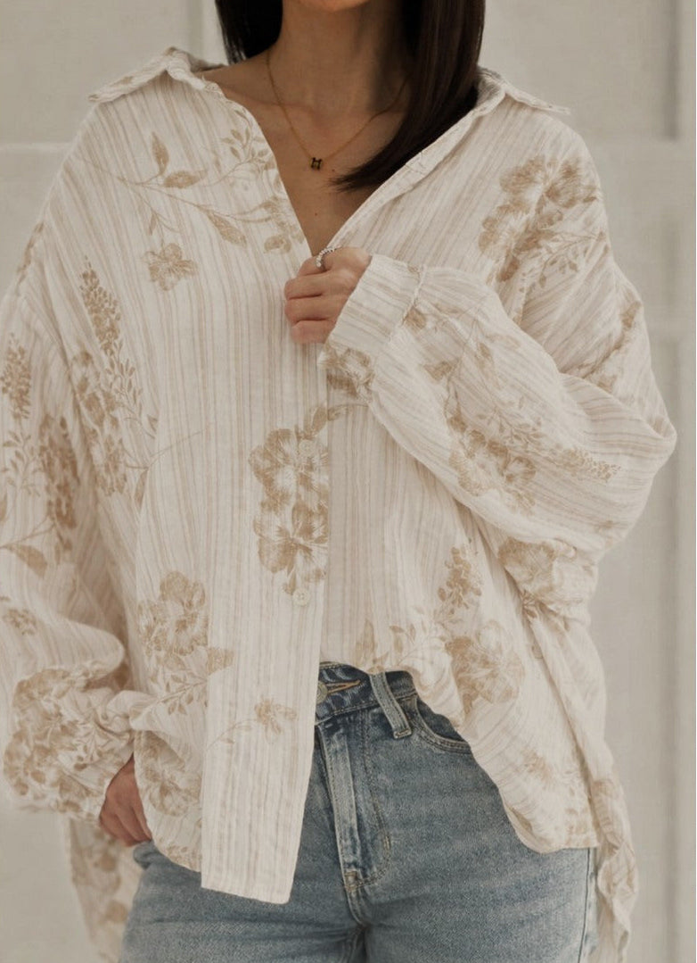 Musselin Bluse „Tiger Lily“ beige