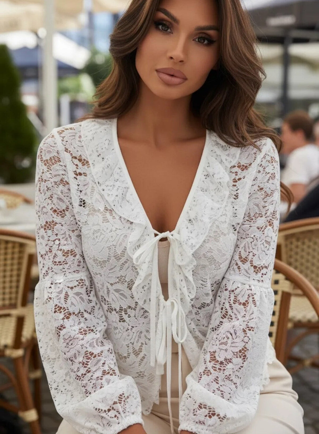 Spitzen Bluse weiß