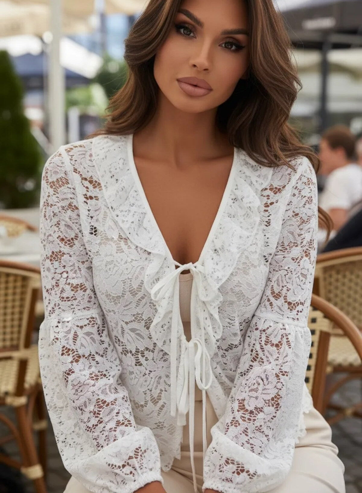 Spitzen Bluse weiß