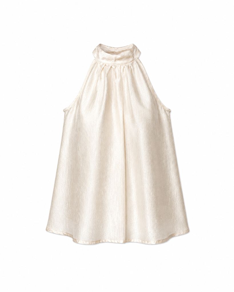 Neckholder Bluse beige