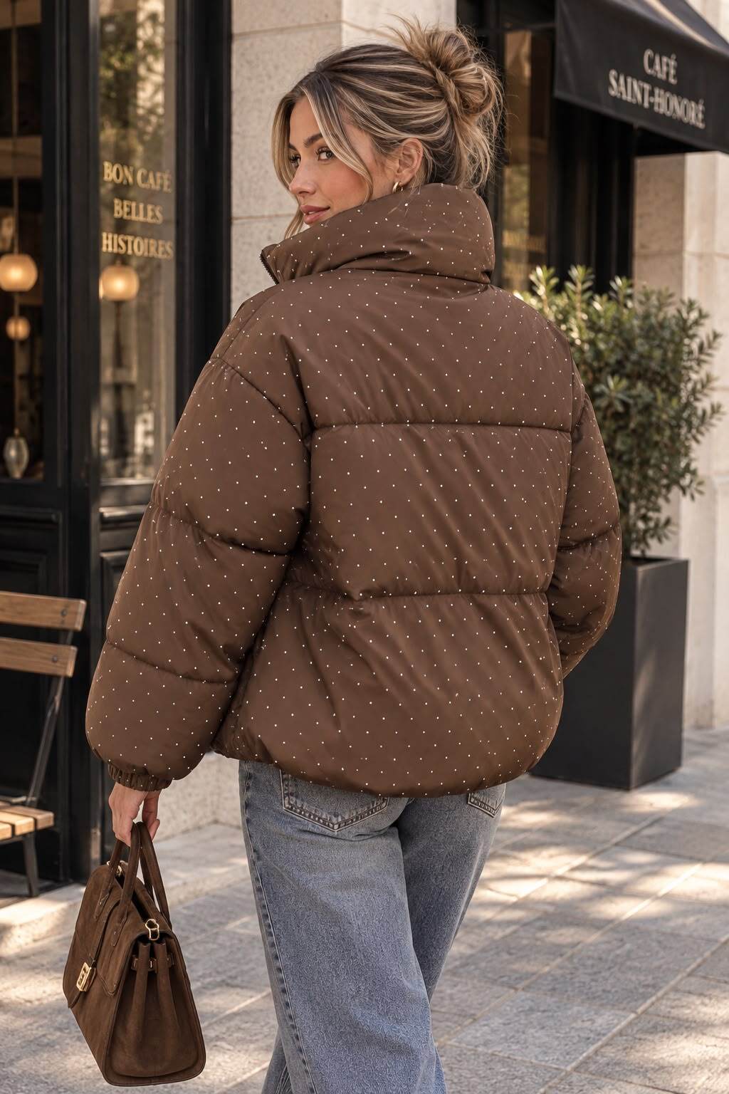 Pufferjacke mit Strasssteinen – Ansicht 4