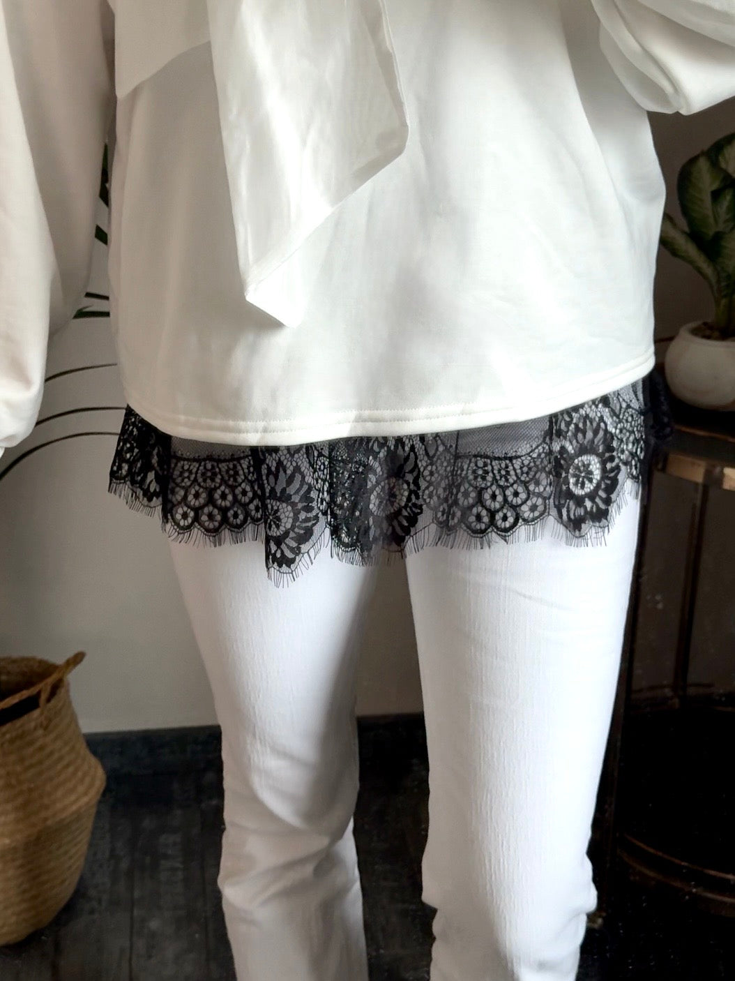 Blusenrock aus Spitze schwarz