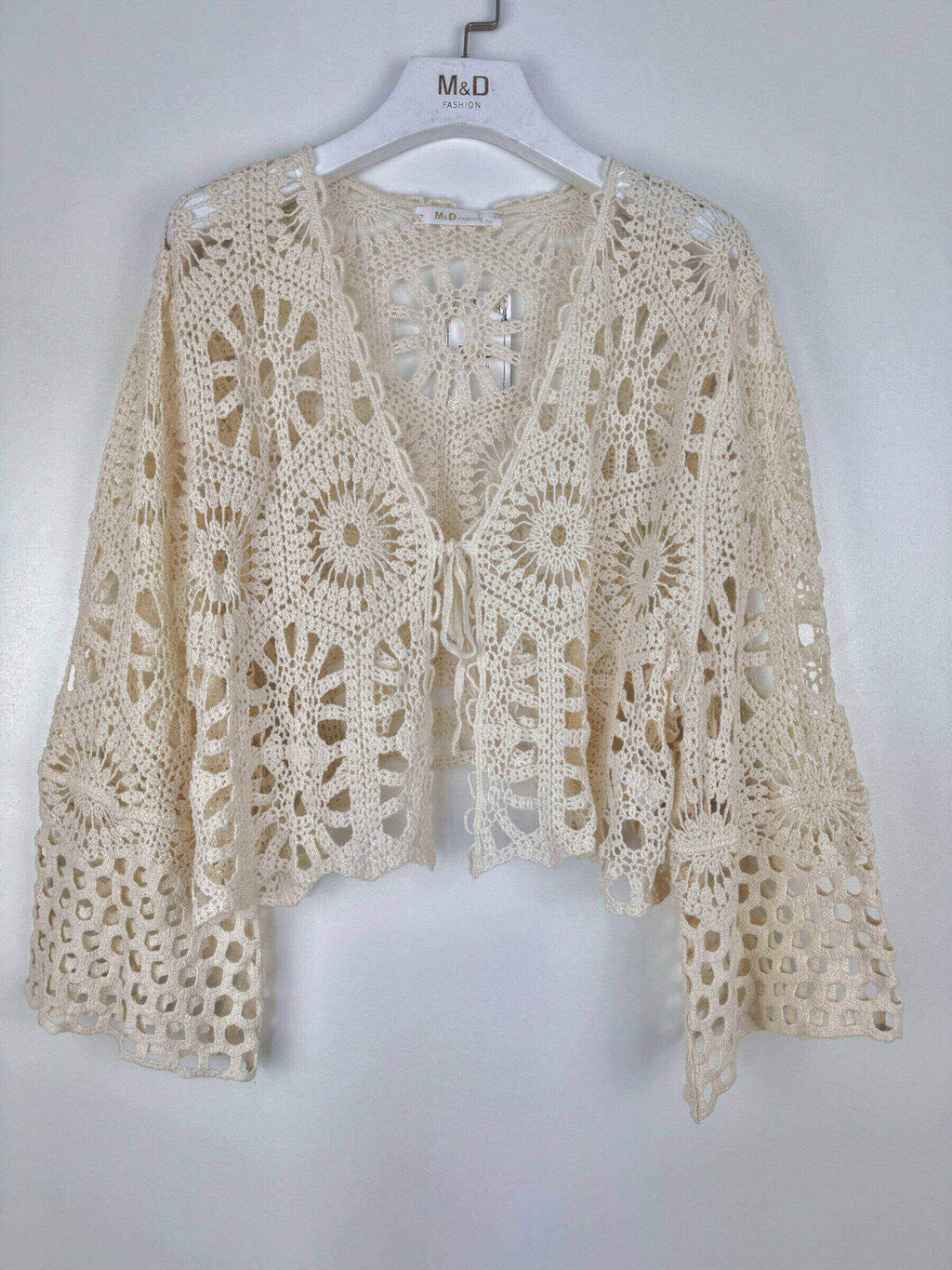 Häkel-Bolero beige