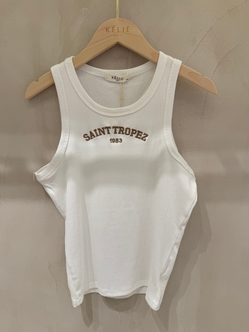 Tanktop mit Schrift weiß