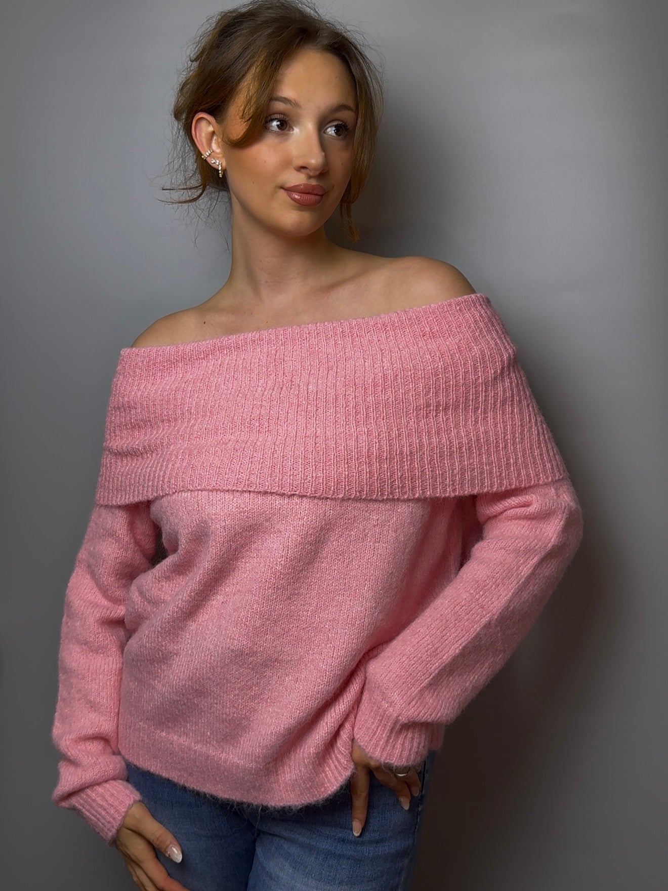 Off Shoulder Pullover versch. Farben