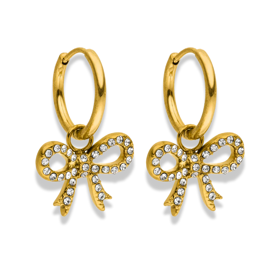 Hi-Life Pave Ribbon Huggie Ohrringe 14K vergoldet, versch. Farben