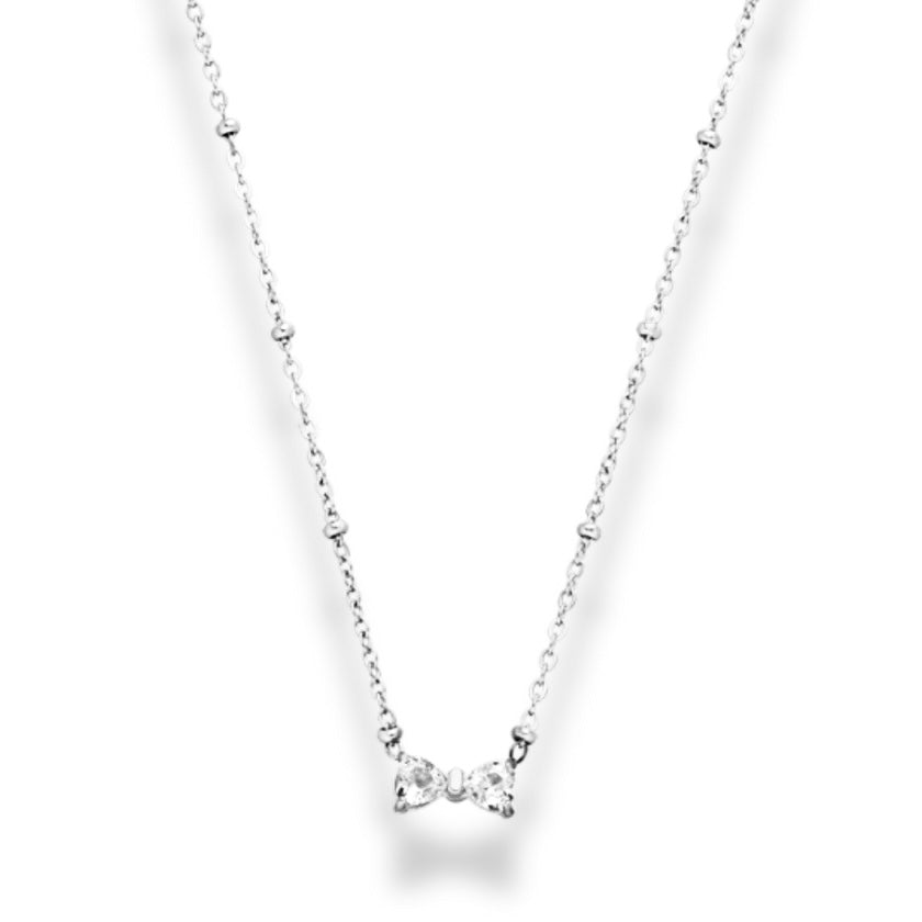 Hi-Life Pave Heart Ribbon Kette 14K vergoldet