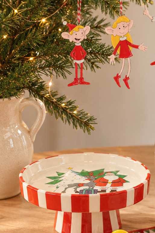 Weihnachtsmann & Co. KG Keksteller auf Sockel aus Keramik