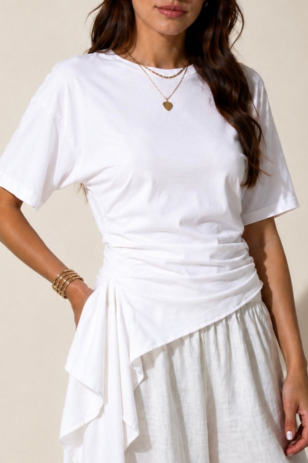 Asymmetrisches t-Shirt weiß