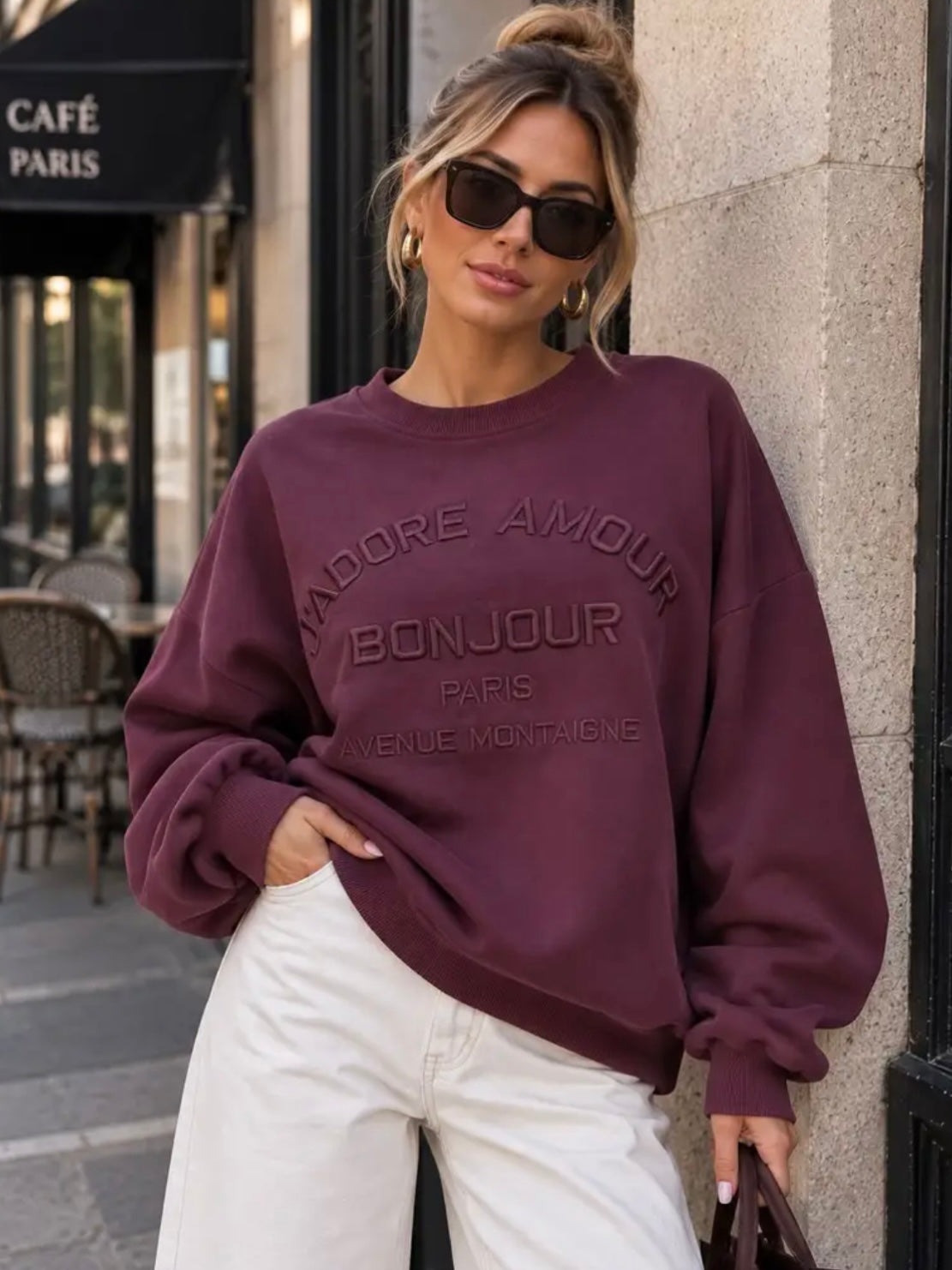 Oversize sweatshirt Pflaume
