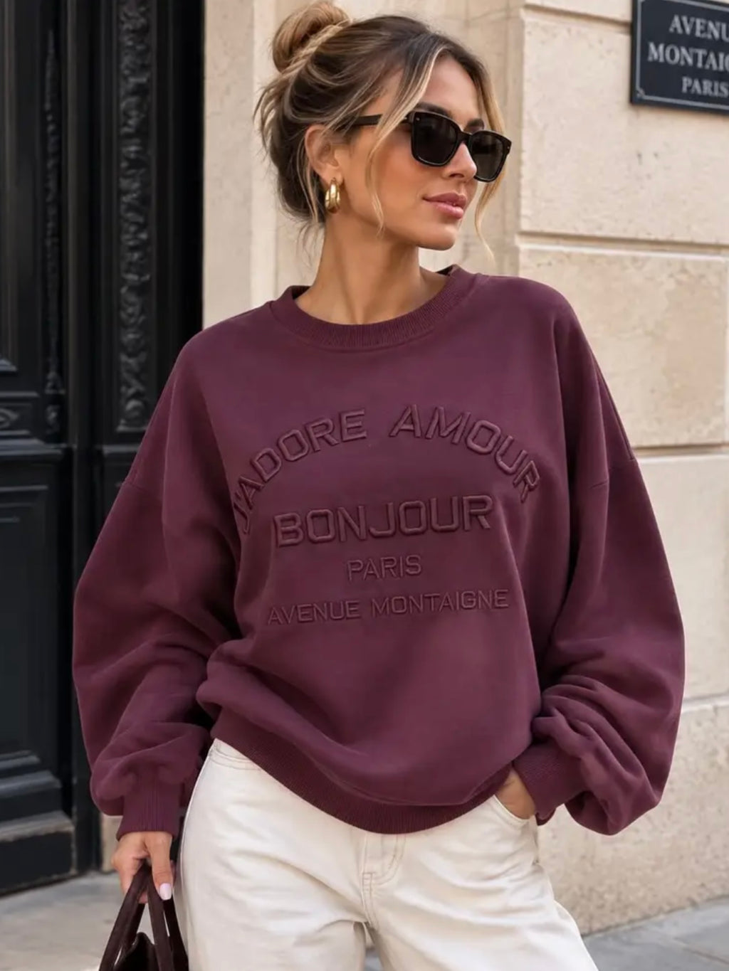Oversize sweatshirt Pflaume
