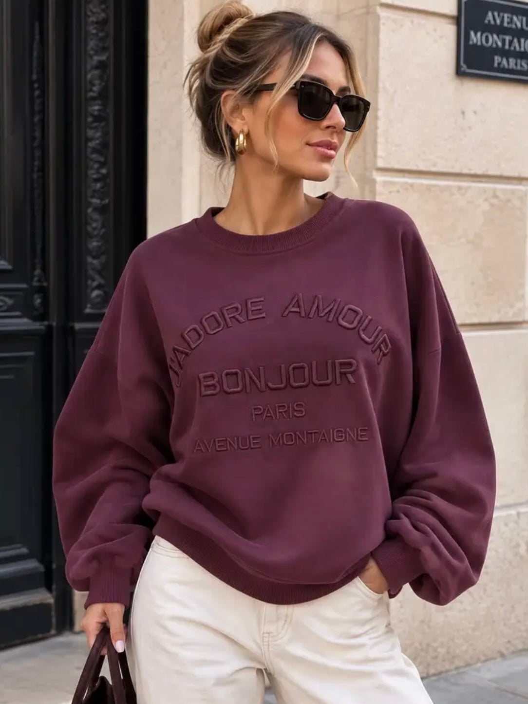 Oversize sweatshirt Pflaume