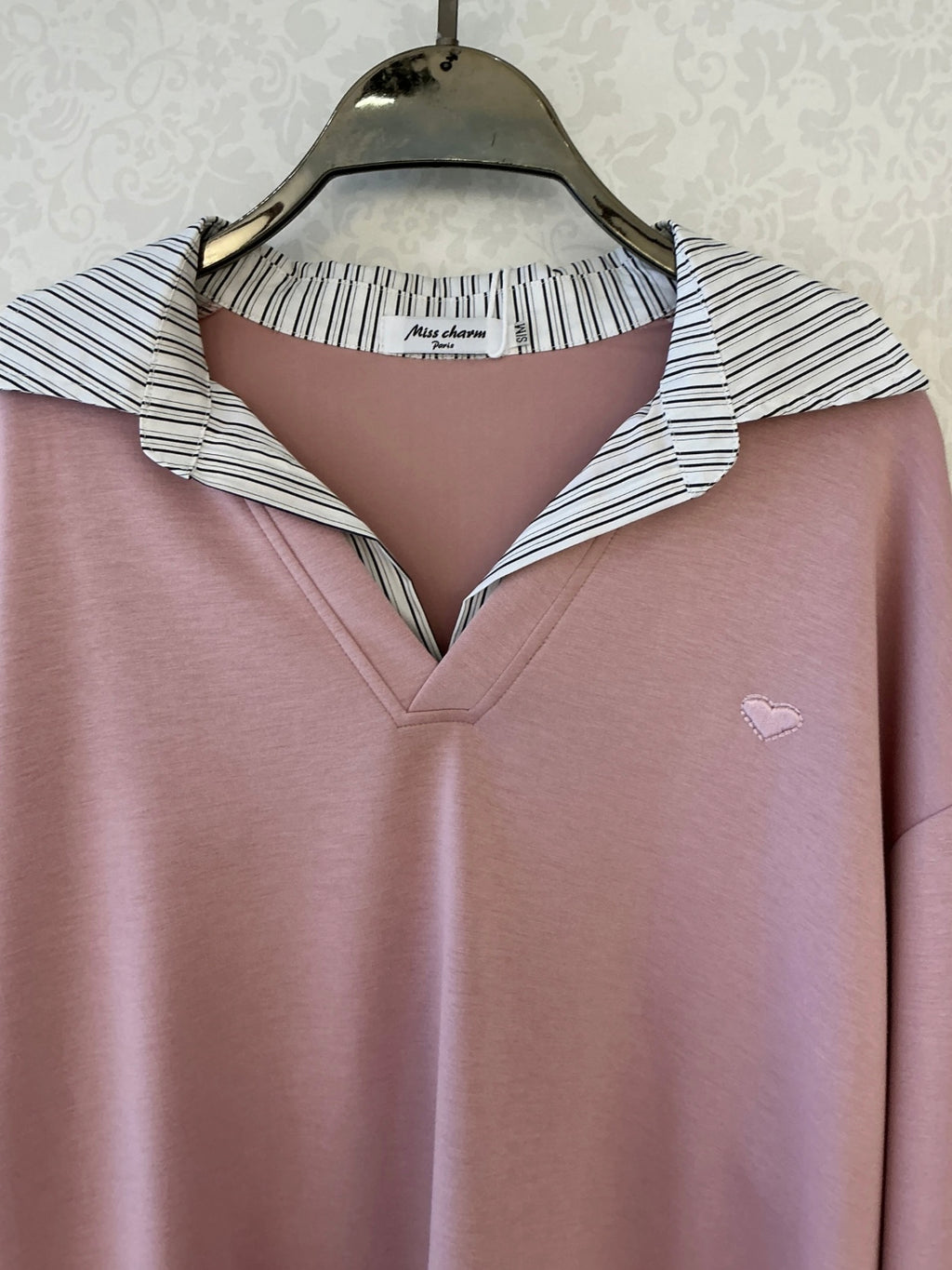 Pullover mit Hemd rosa
