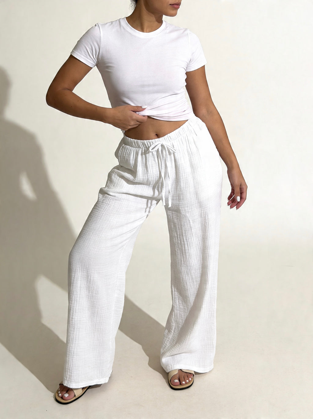 Musselin Hose weiß