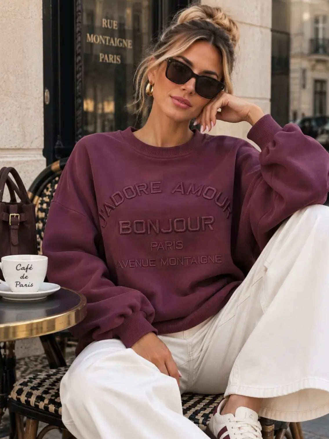Oversize sweatshirt Pflaume