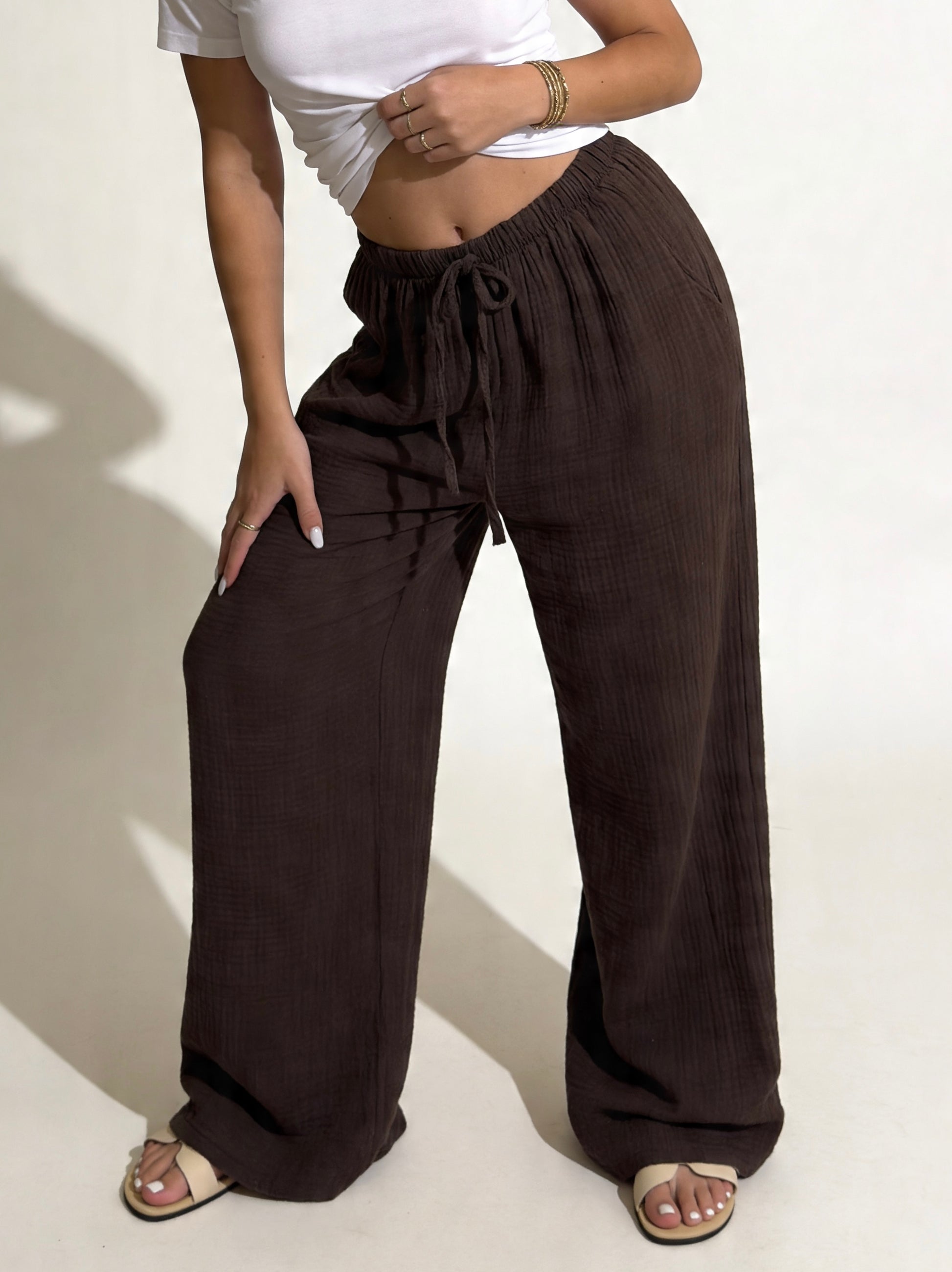 Musselin Hose braun