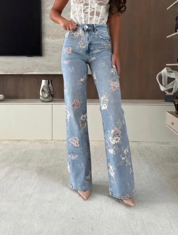 Straightleg Jeans blue blossom