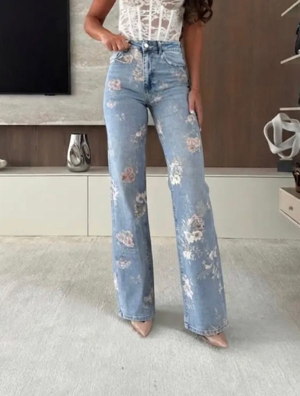 Straightleg Jeans blue blossom