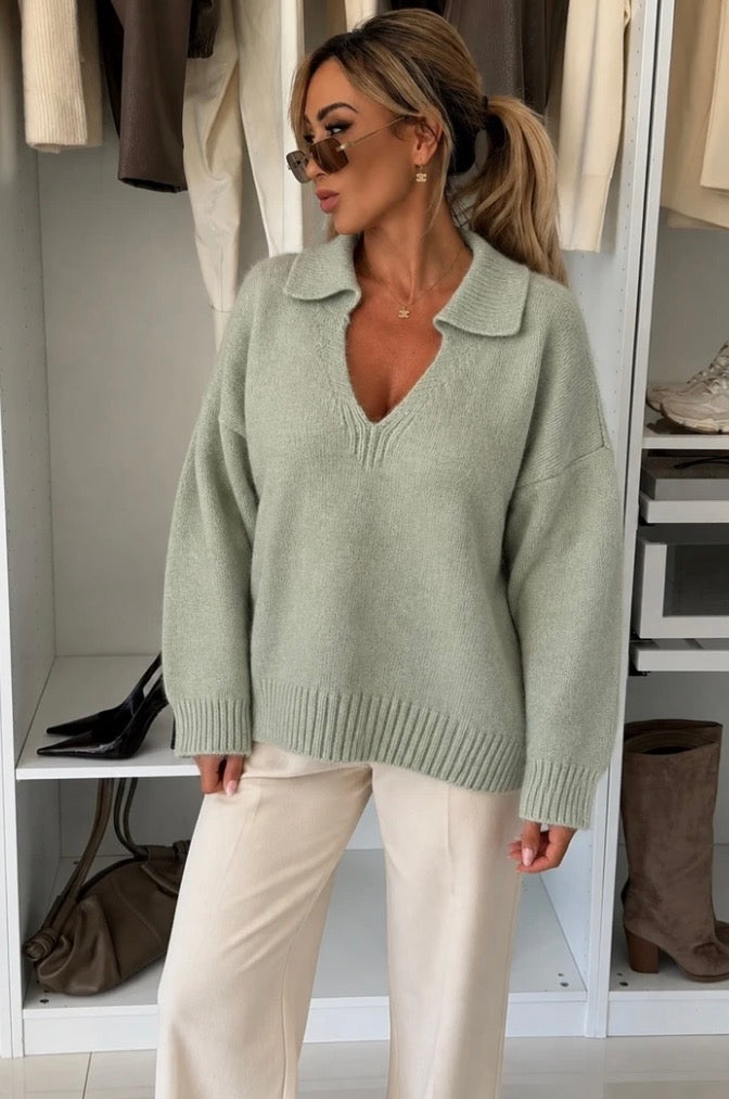 Woll Pullover mit V-Ausschnitt