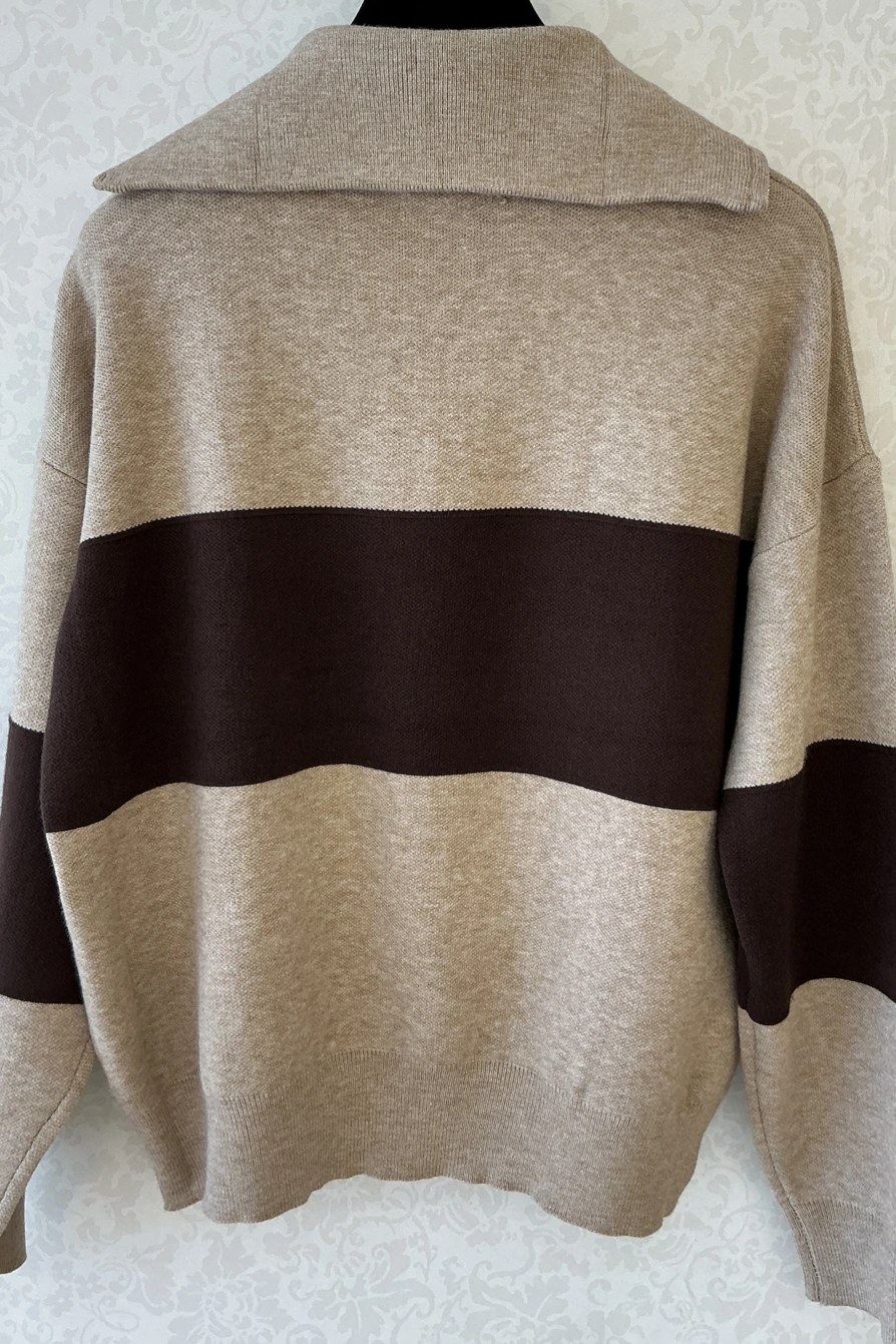 Viskose Baumwolle Zipper Pullover