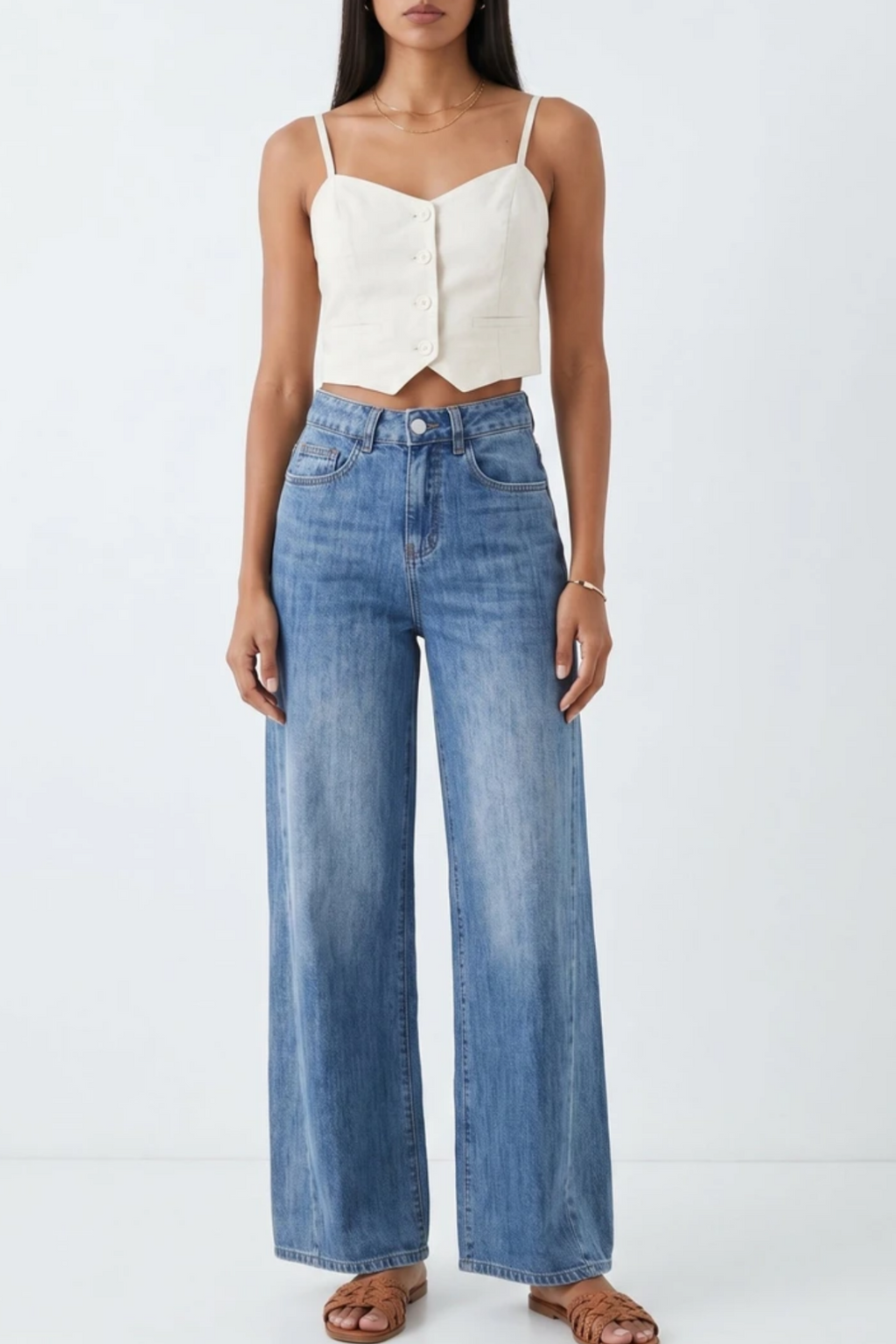 Wide leg high jeans