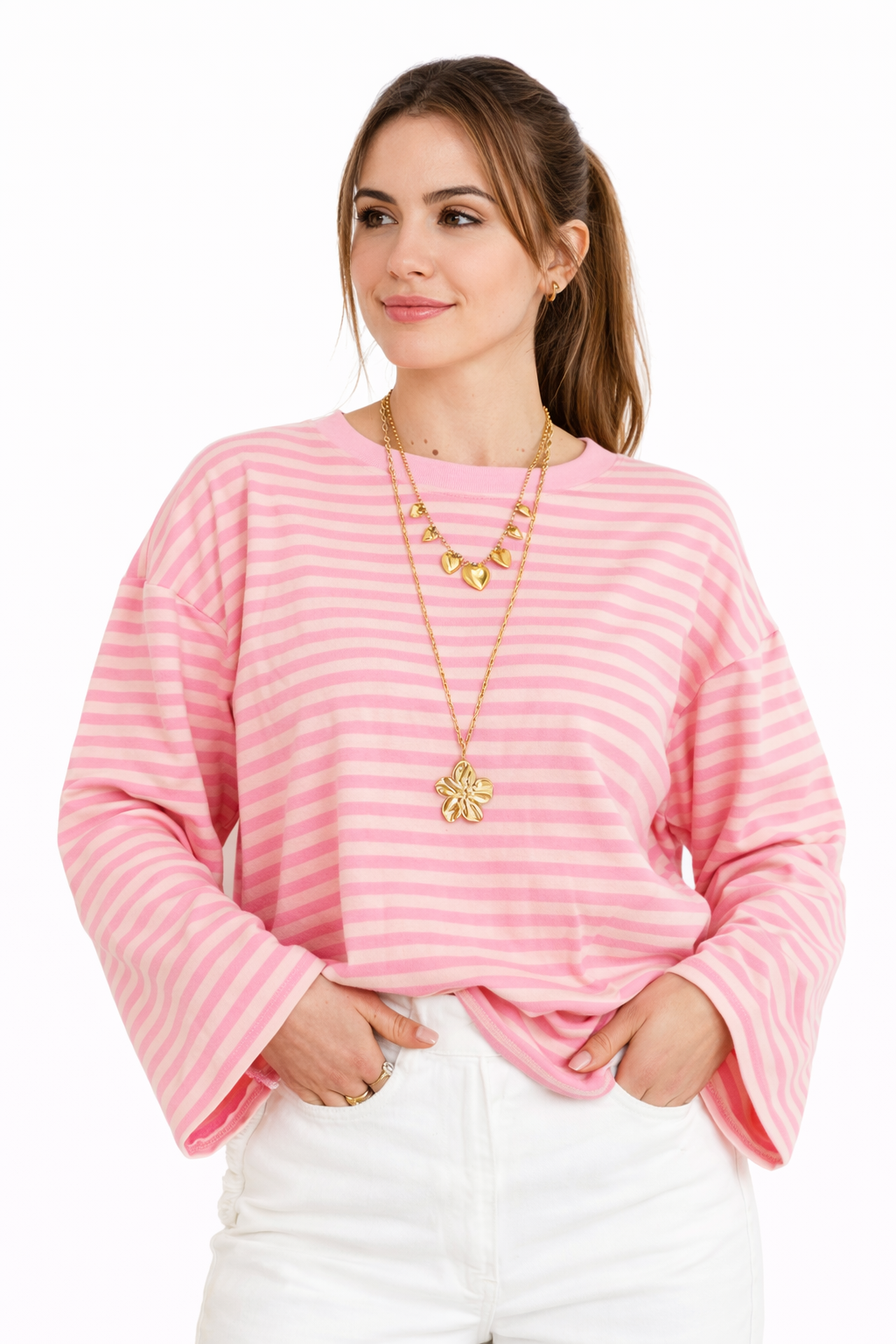 Gestreiftes Shirt „Melly“ rosa