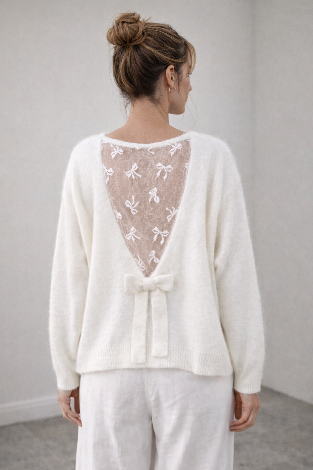 Pullover „soft bow“ weiß