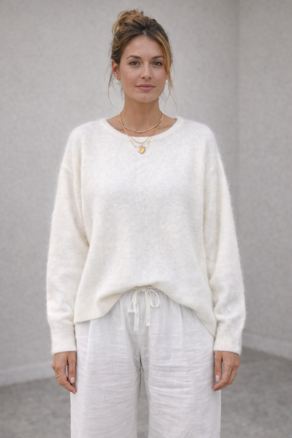 Pullover „soft bow“ weiß