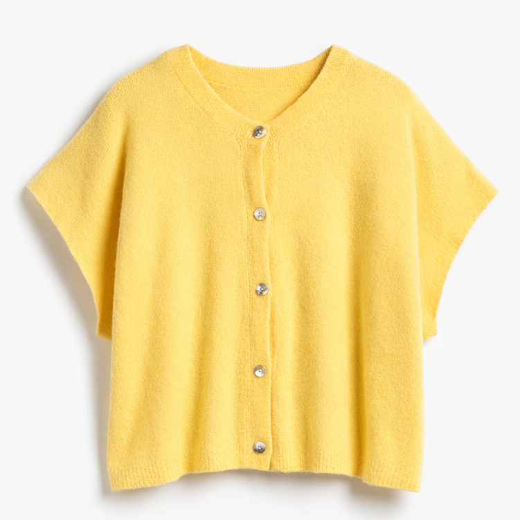 Kurze Strickjacke „Ceyda“ gelb