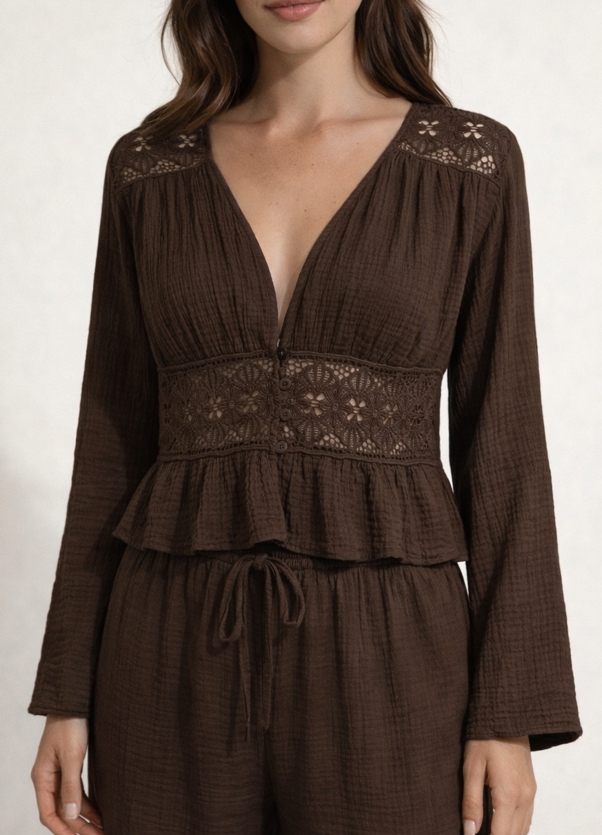 Musselin Bluse “Mary” braun