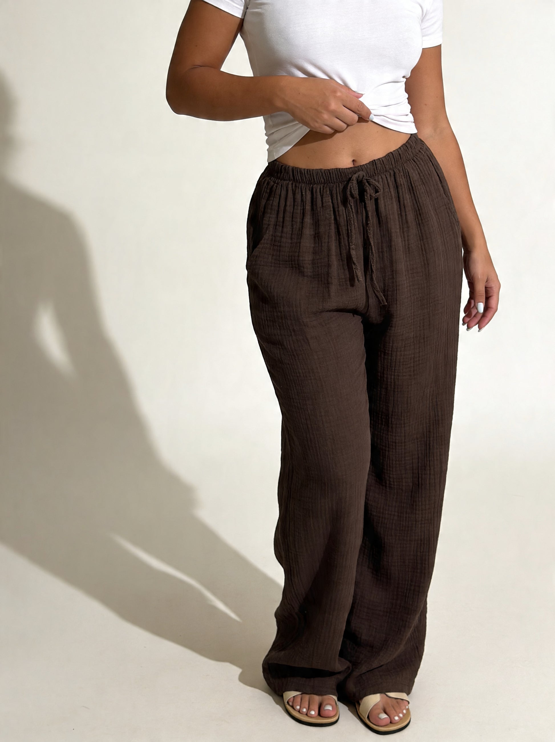 Musselin Hose braun