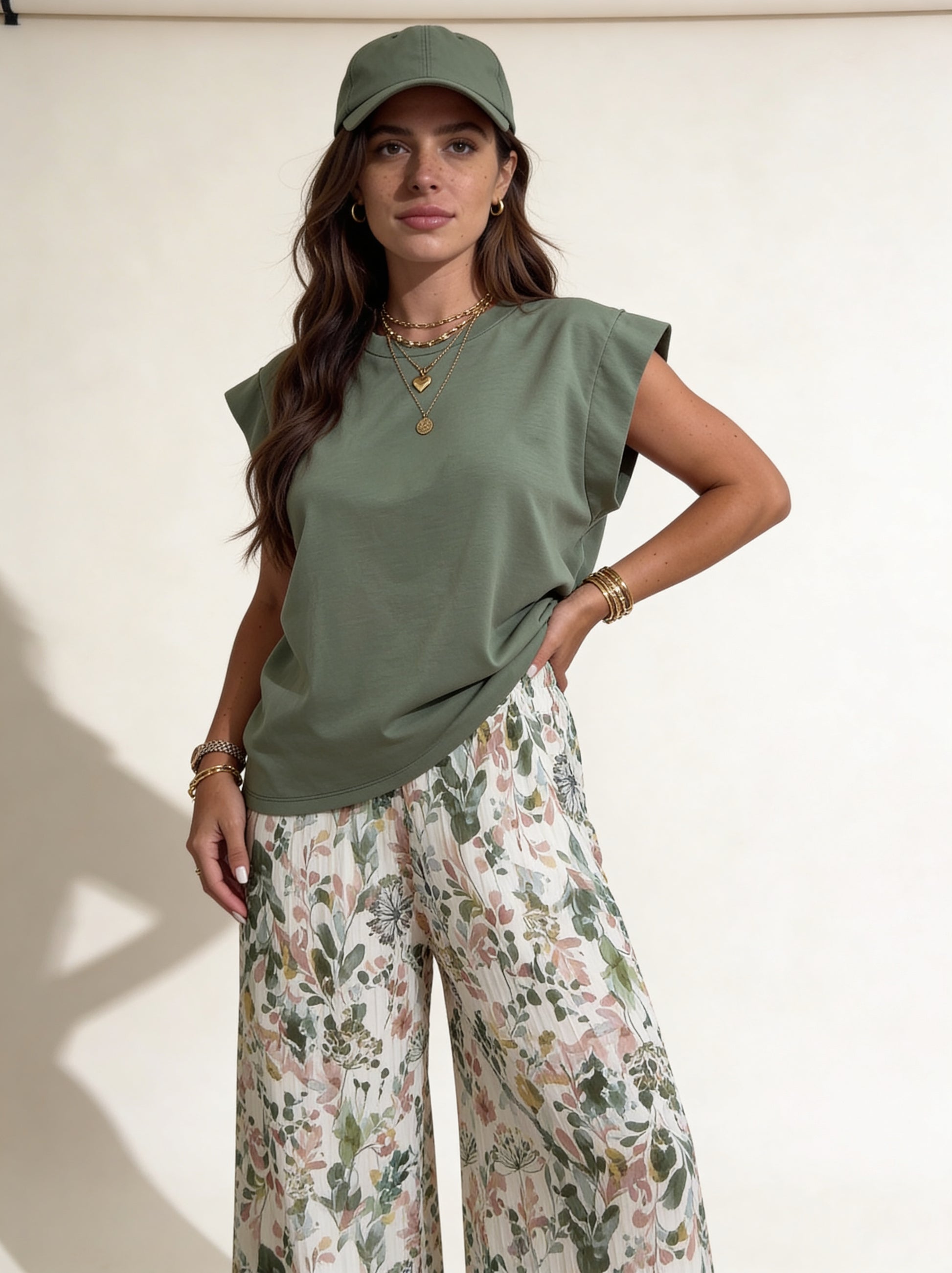 T-Shirt aus Baumwolle Khaki