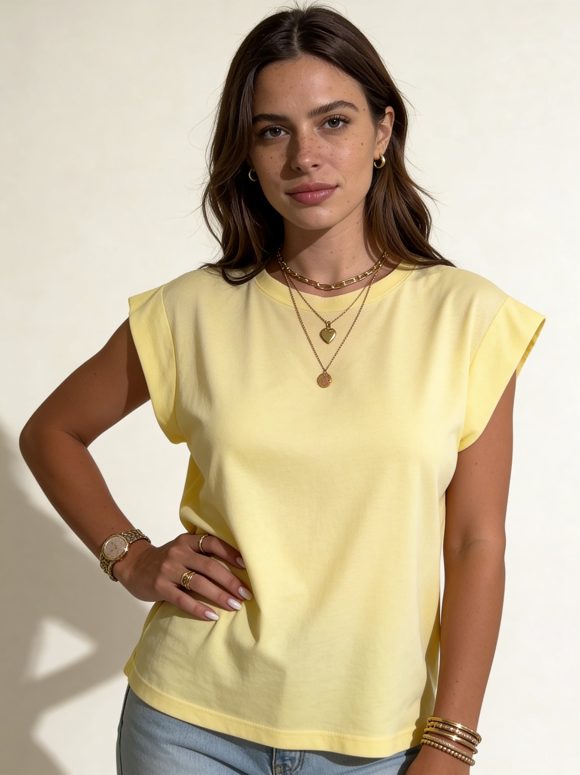 T-Shirt aus Baumwolle gelb
