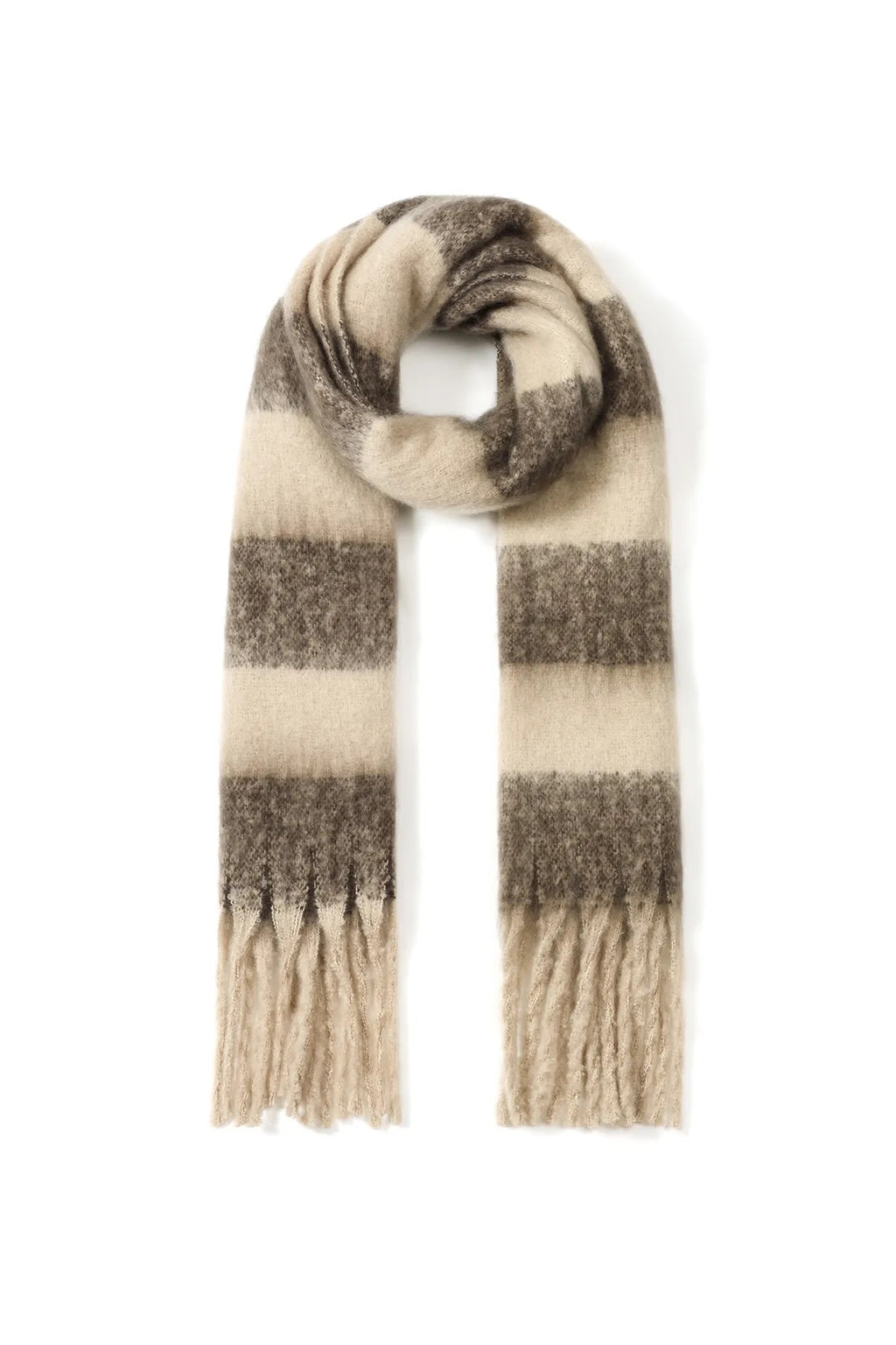 Schal beige mit Streifen