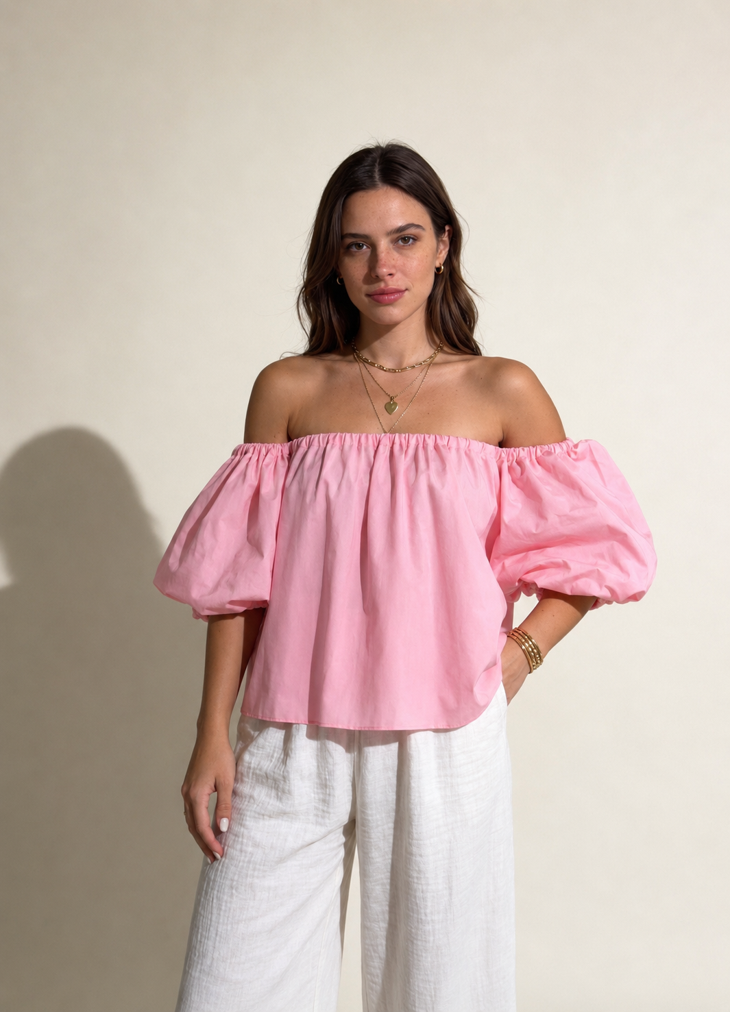 Off shoulder Bluse rosa