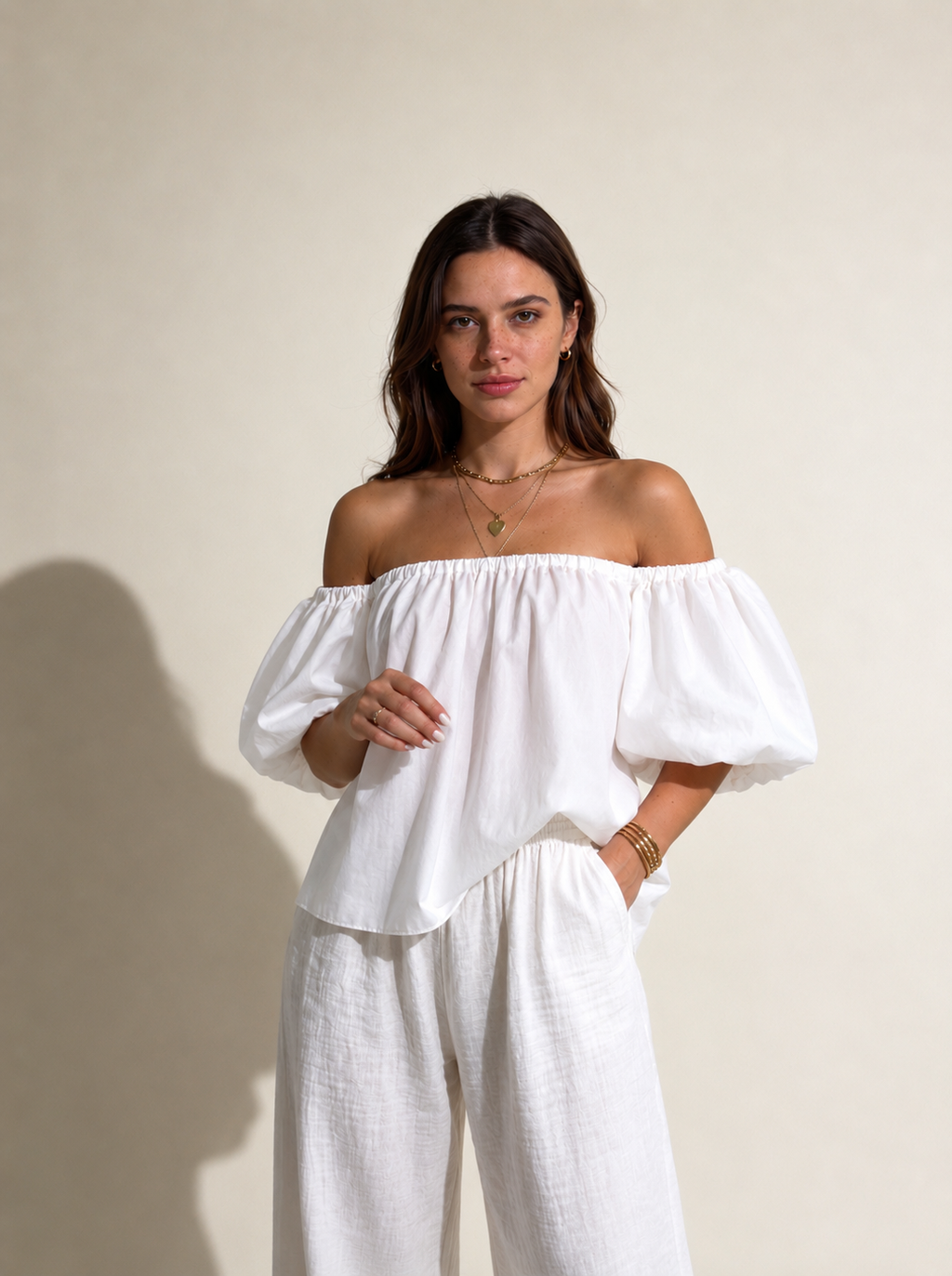 Off shoulder Bluse weiß