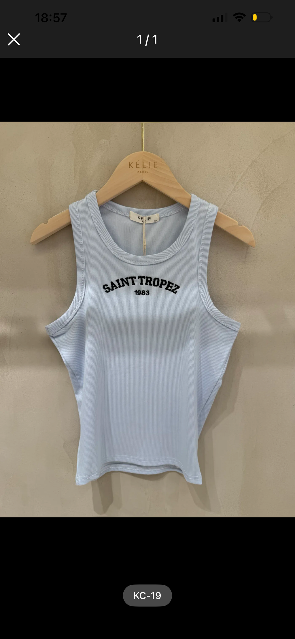 Tanktop mit Schrift blau