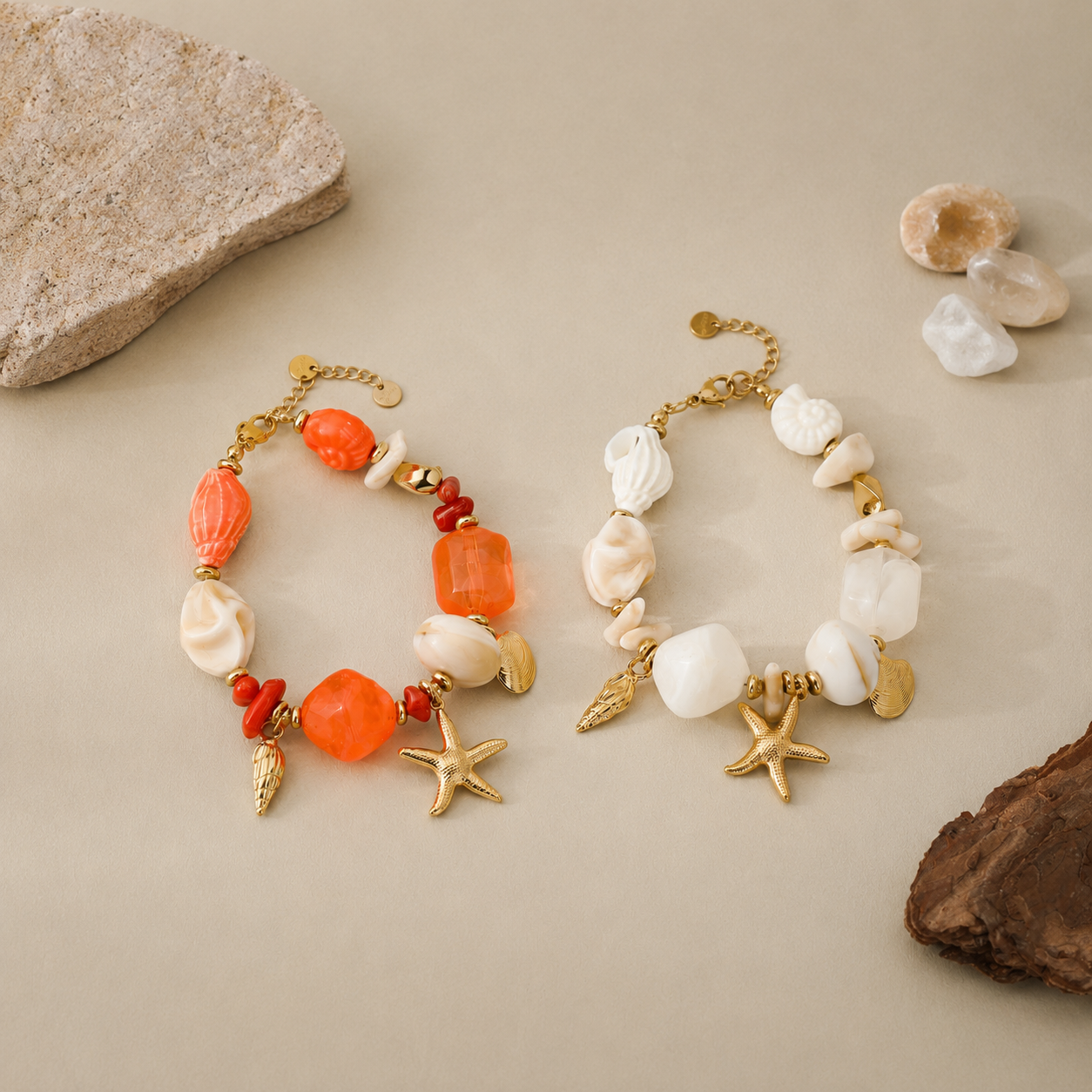 Armband „Seaside“ orange oder weiß