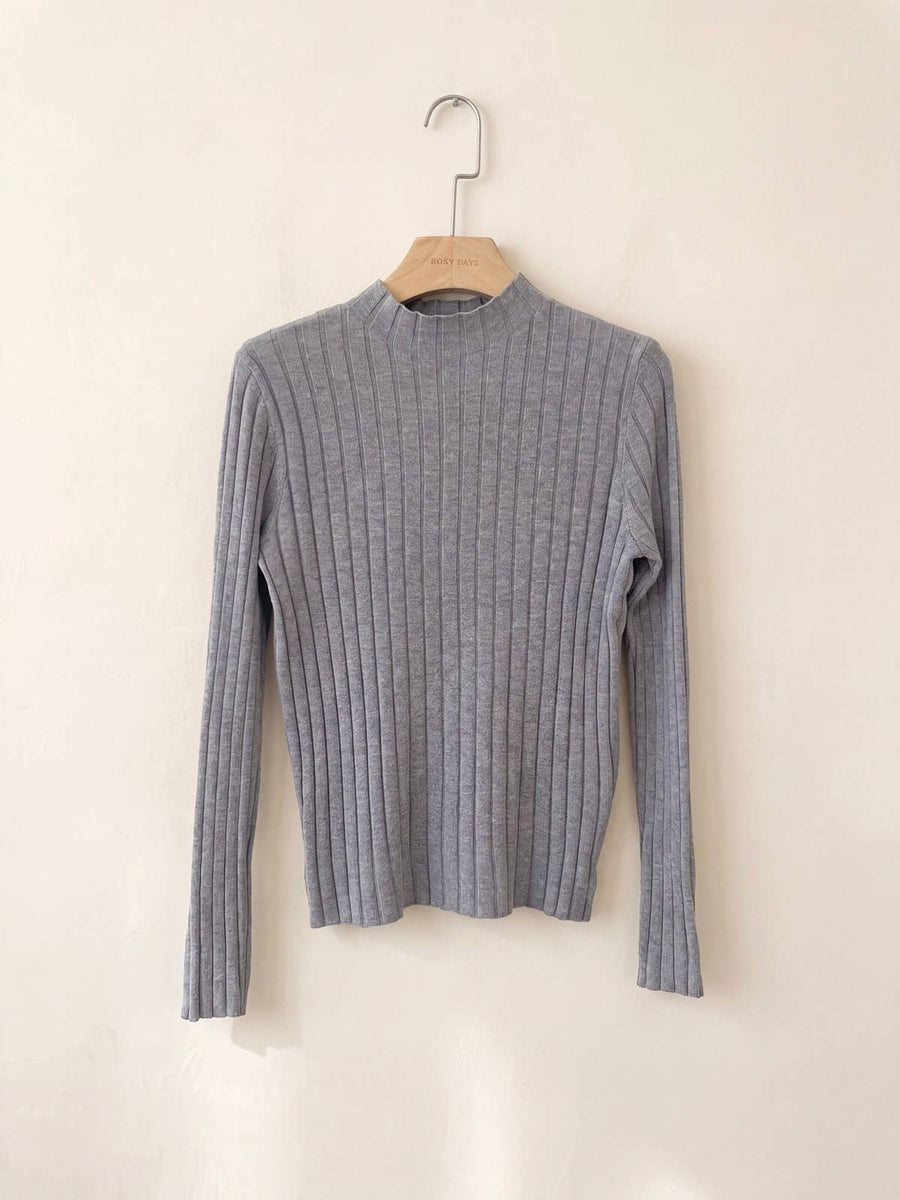 Gerippter Basic-Pullover mit Stehkragen – Ansicht 4